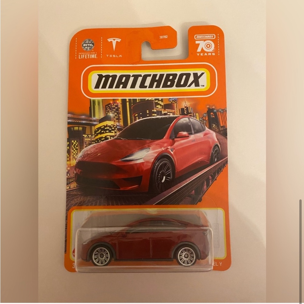 Mattel Matchbox Tesla Model Y Dark Red Black Collectable Match Box Car NWT OS